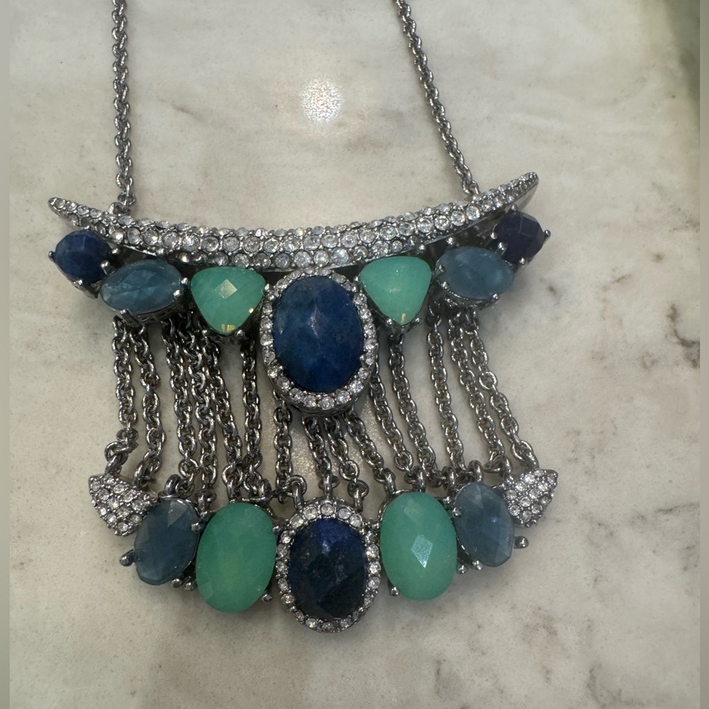 NWT Jenny Packham Multi-Stone Layered Pendant Necklace